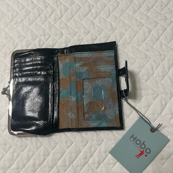 HOBO Black Leather Wallet with Silver Accents - Picture 5 of 8